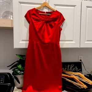 Tahari Red Satin dress with lining